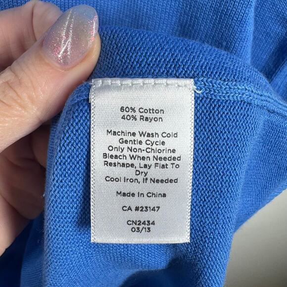 Talbots Top Women 3X Blue Plus Size Sweater Vest Spring Knit Preppy Minimal - Picture 5 of 8